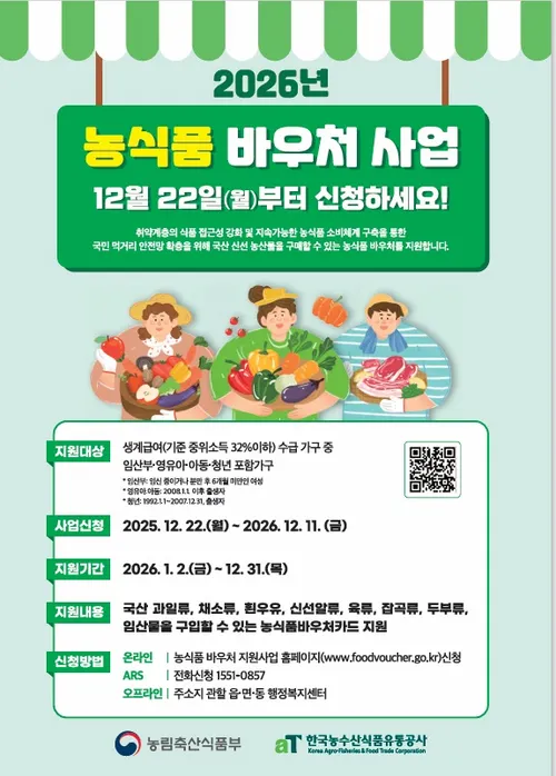 여수시, 생계급여 수급 가구에 ‘농식품 바우처’ 지원