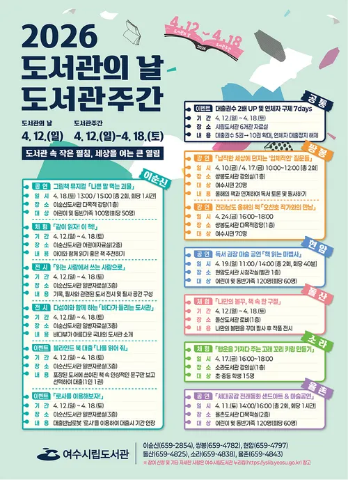 도서관에서 만나는 특별한 한 주, 여수시 ‘도서관주간’ 개막